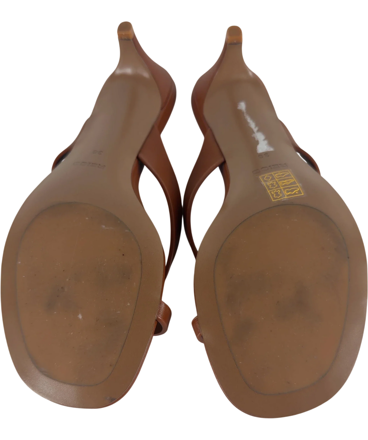 REISS Mia Smooth Leather Kitten Heel Thong Sandals Brown UK 5 EU 38 — Sole
