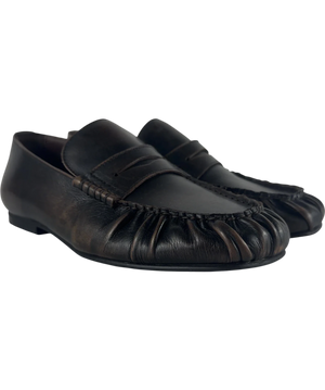 ALOHAS Aven Vintage Effect Leather Loafers Brown UK 5 EU 38