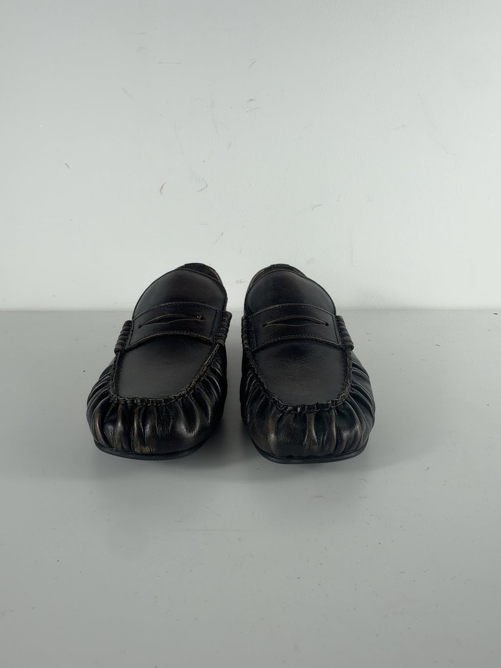 alohas Brown Aven Vintage Effect Leather Loafers Brown, size UK 5 EU 38 👠 — detail