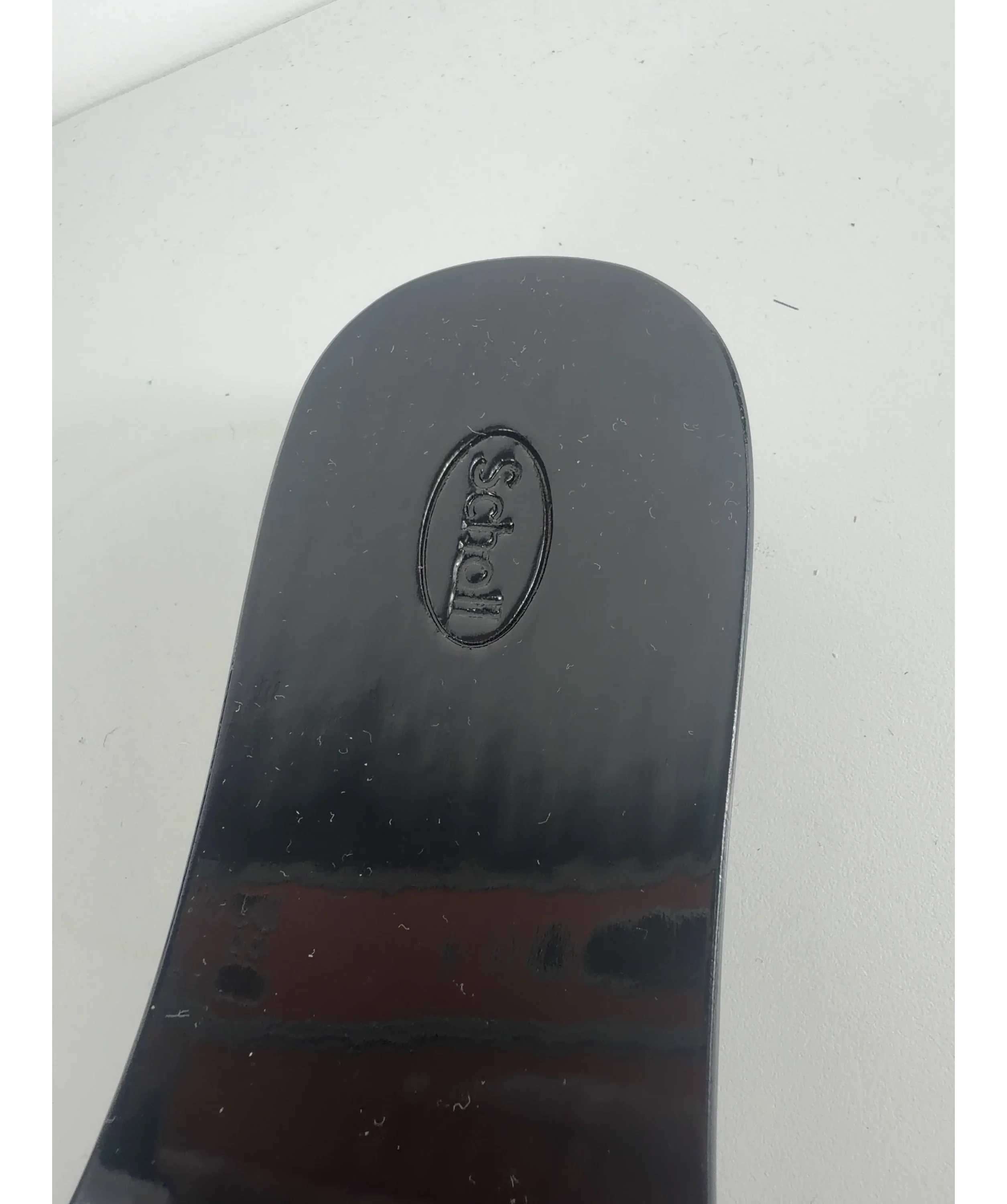 SCHOLL Black Pescura Cameron Patent Leather Wood Clog Sandals, size UK 5 EU 38 👠 — care label