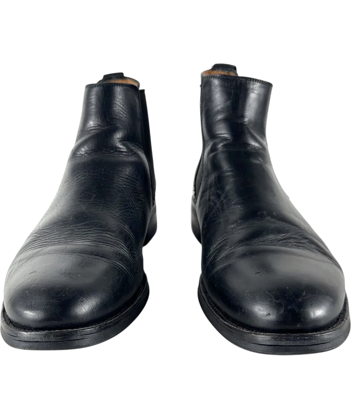 Russell & Bromley Black Chelsea Boots UK 9 EU 43 — Front (both, face on)