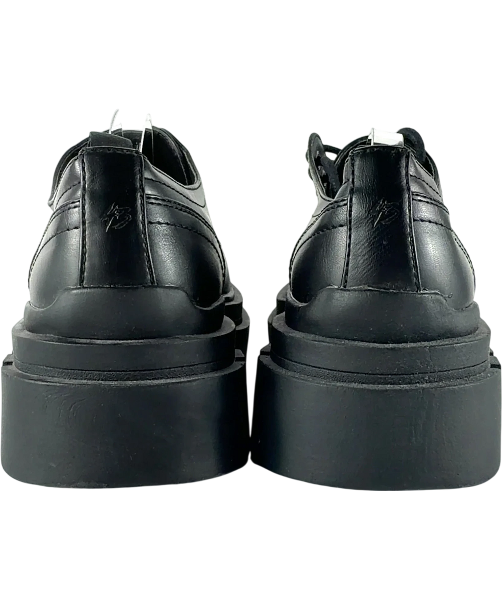 Bershka Chunky Derby With Toe Cap Black UK 9 — Back