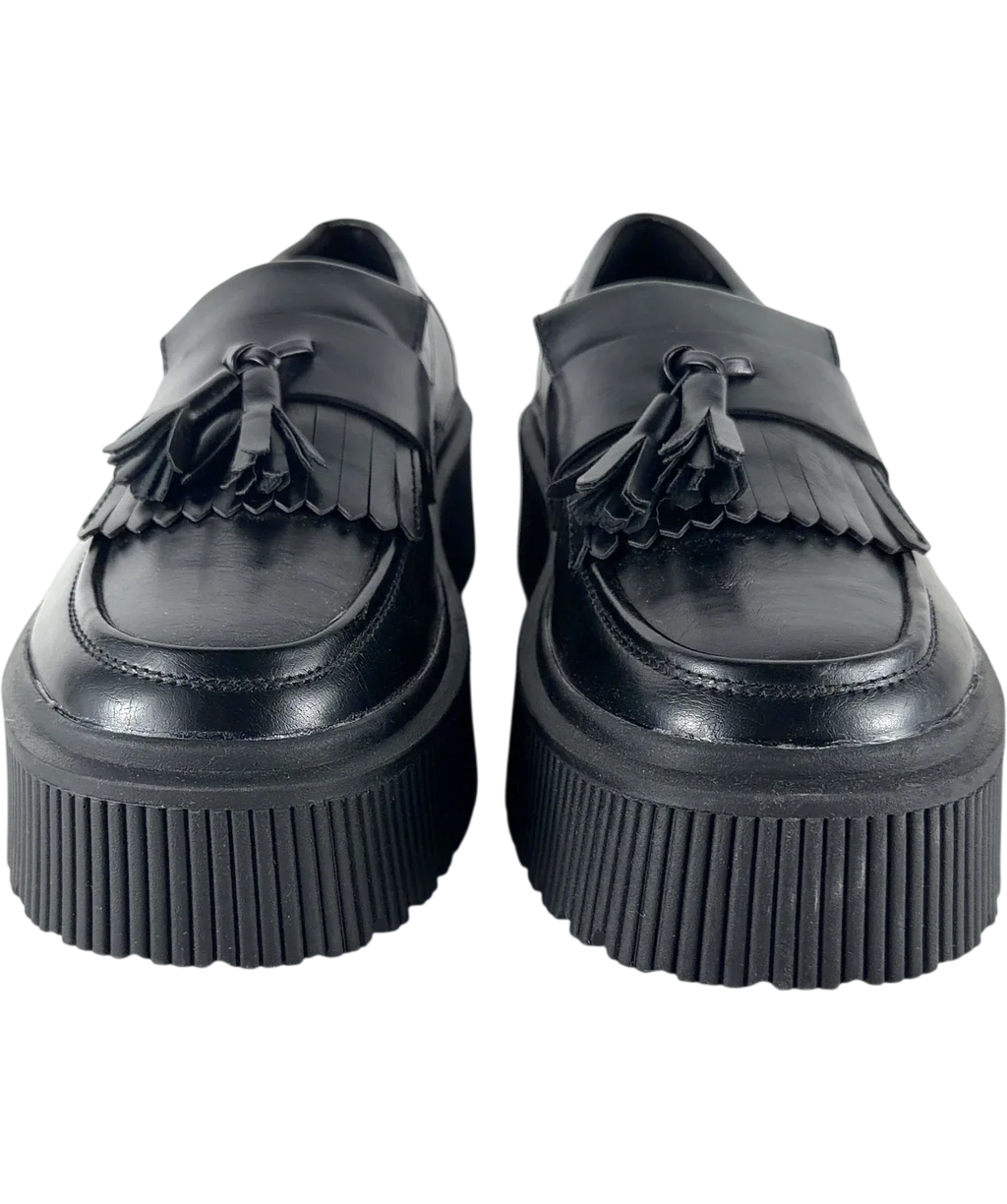 ASOS Black Tassels Loafers UK 9 EU 42 — Front (both, face on)