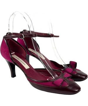 Marc Jacobs Pink And Red Bow Heels UK 4