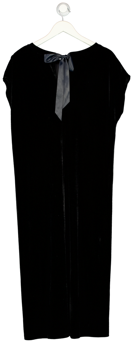 THE WHITE COMPANY Navy Blue Velvet Bow Back Midi Dress UK XL