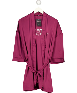 White Fox Purple Embroidered Robe UK S/M