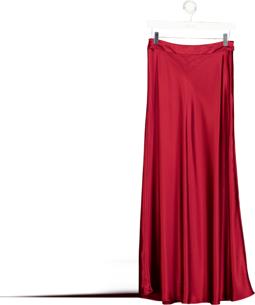 BODEN Luxury Satin Bias Cut Slip Skirt Port - Dark Red UK 8
