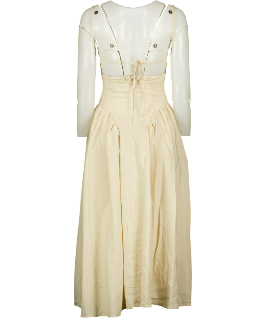 NOBODY'S CHILD Beige Lupin Structured Midi Dress In Stone UK 6