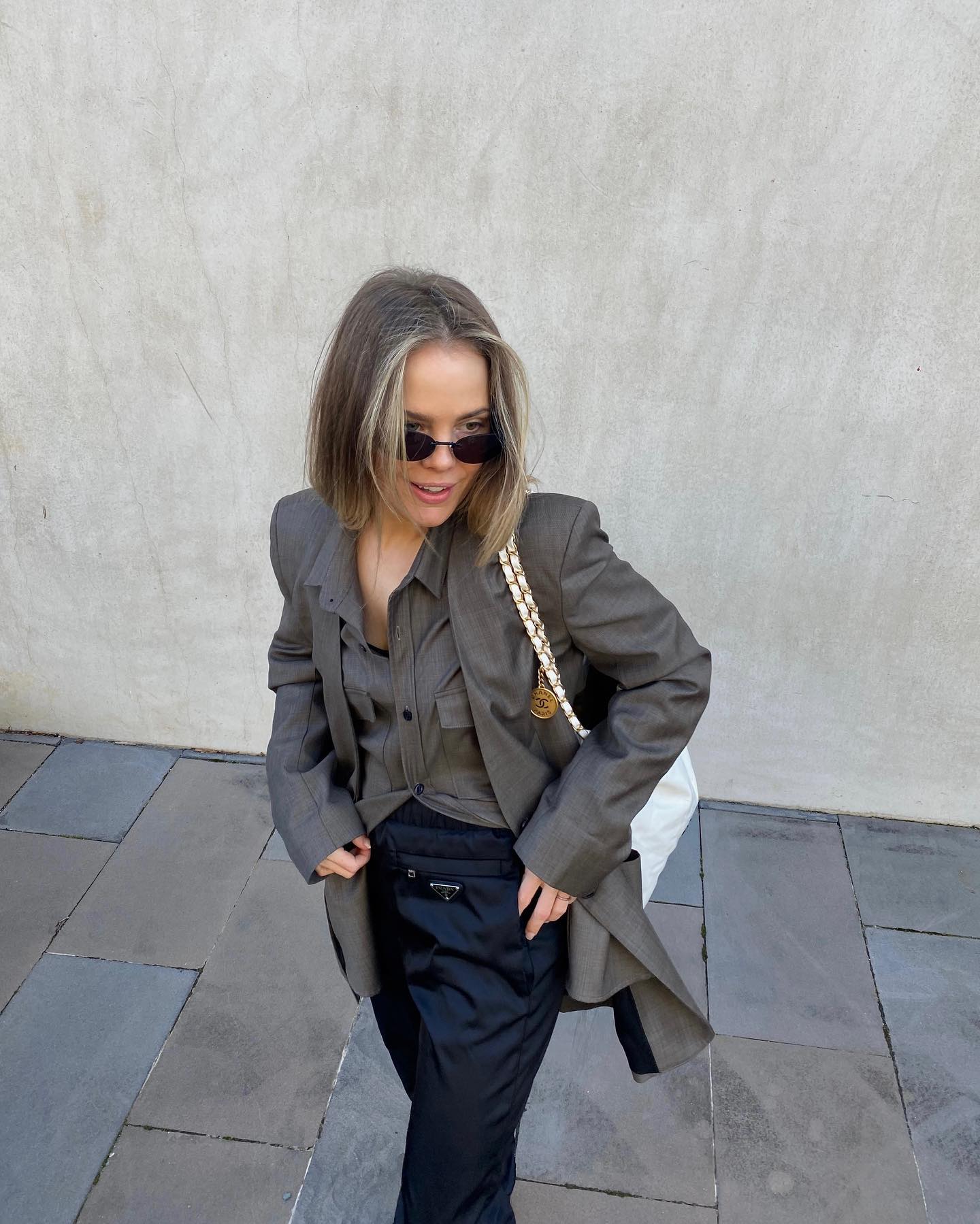 Beare Park Brown Wool Cashmere Shirt UK 6