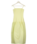 cos Yellow Sculpted Dropped-waist Midi Dress UK S