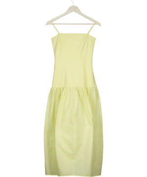 cos Yellow Sculpted Dropped-waist Midi Dress UK S