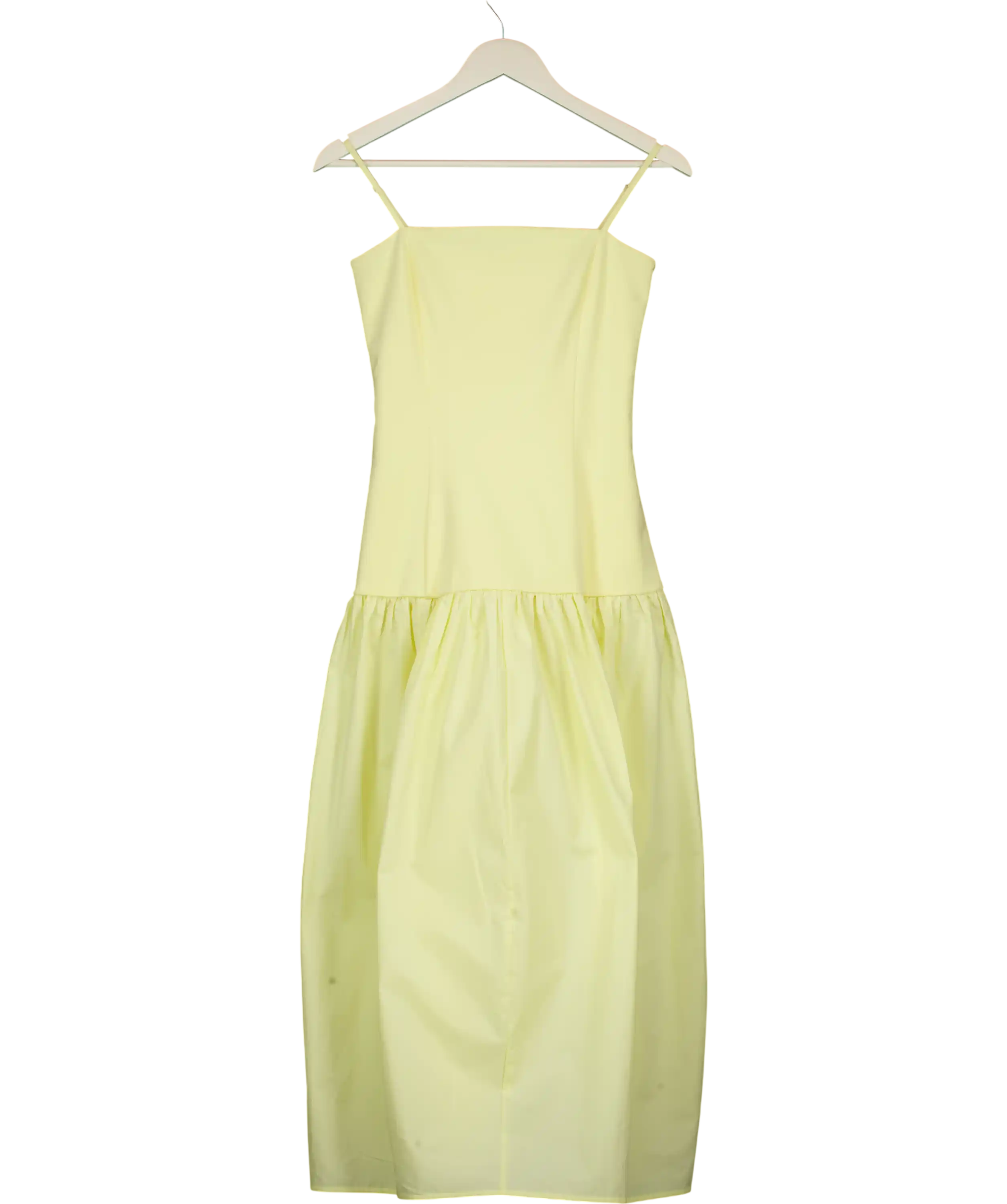 cos Yellow Sculpted Dropped-waist Midi Dress UK S