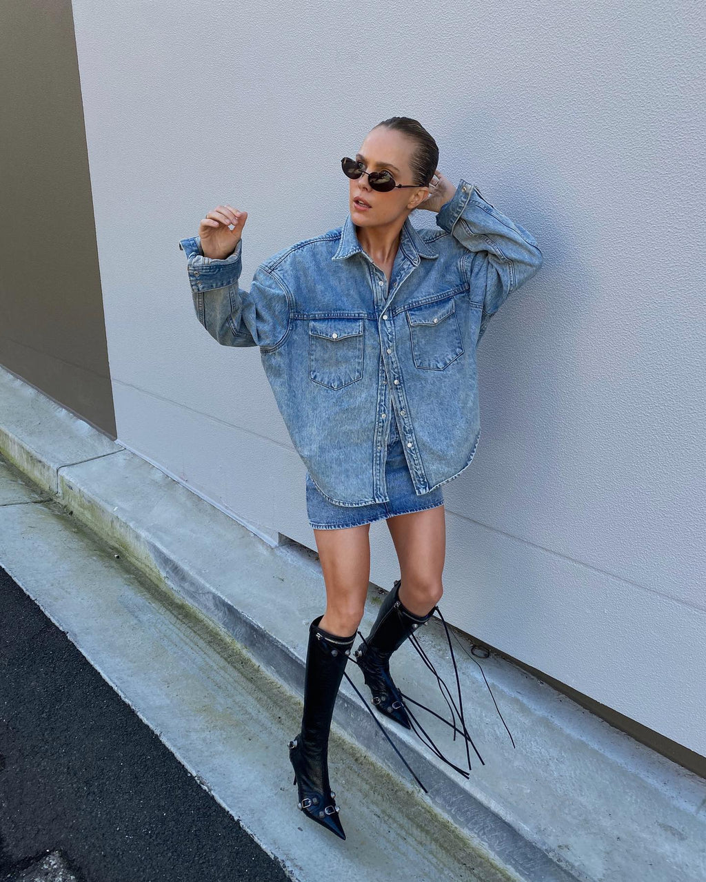 Wardrobe NYC Blue Denim Jacket UK XS