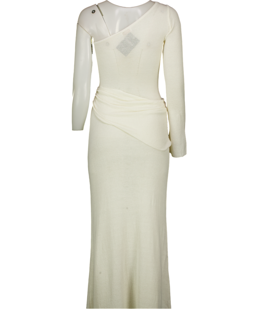 Meshki Cream Alexius One Shoulder Knit Maxi Dress - Ivory UK XS