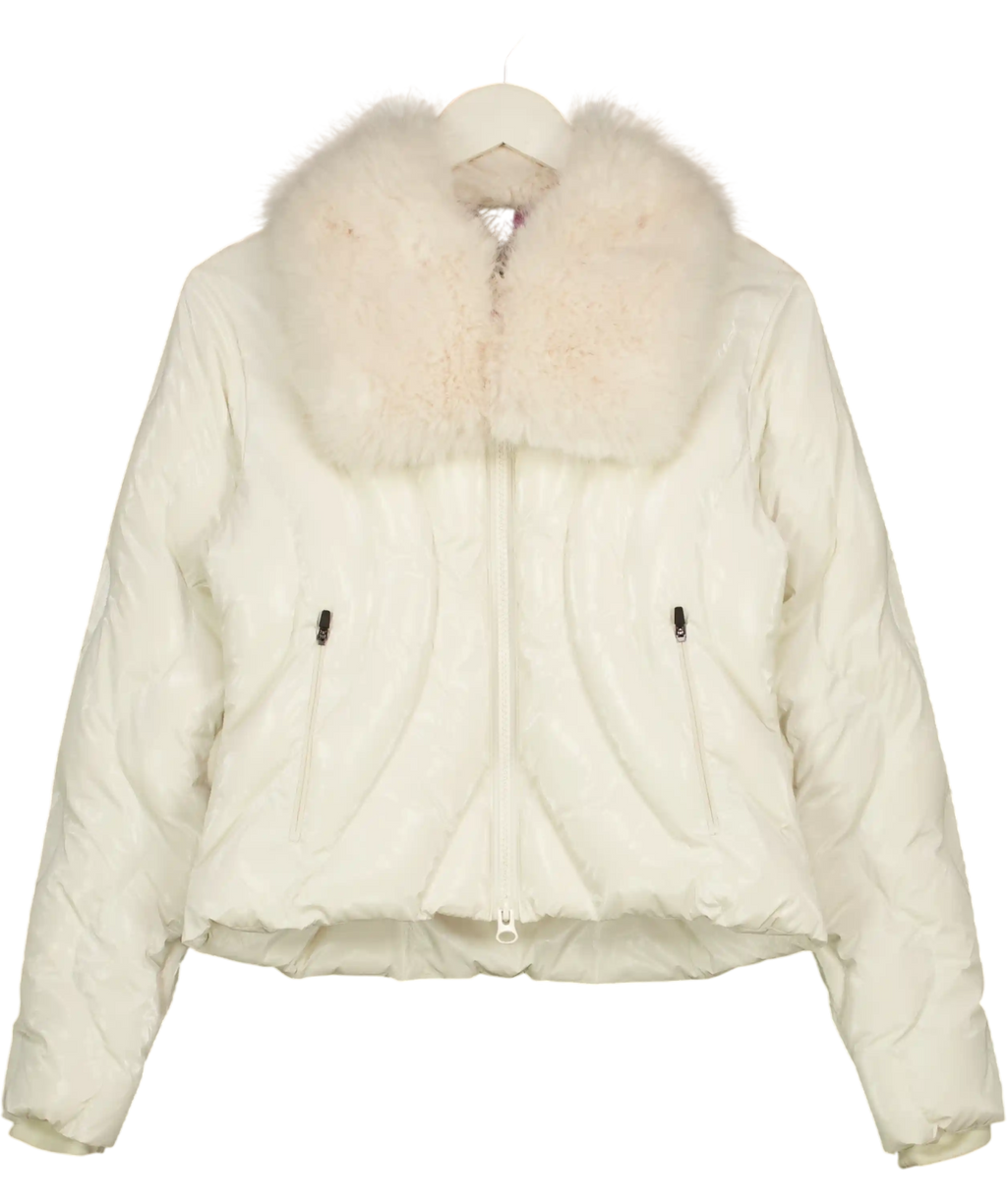 Perfect Moment White Carving Air Shearling-trimmed Ski Jacket UK XS