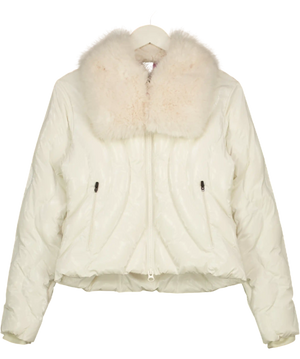 Perfect Moment White Carving Air Shearling-trimmed Ski Jacket UK XS