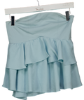 ZARA Dusty Blue Strapless Tiered Top UK M