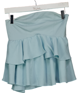 ZARA Dusty Blue Strapless Tiered Bandeau Top UK M