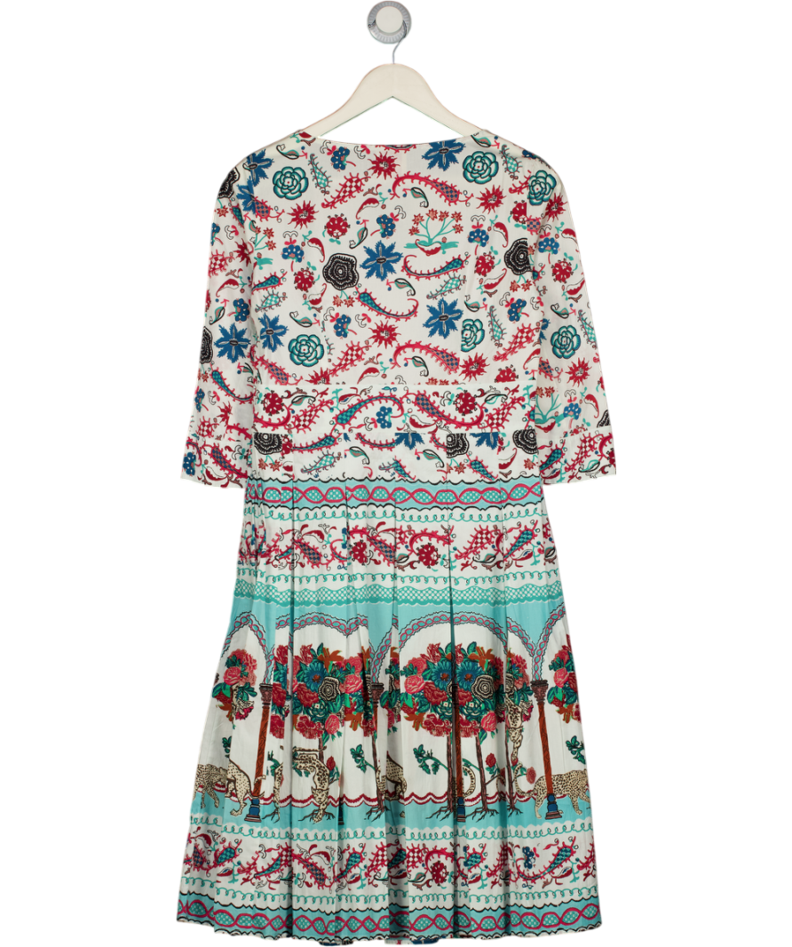 EMPORIO SIRENUSE White Pasley Print Cotton Midi Dress It40 UK 8
