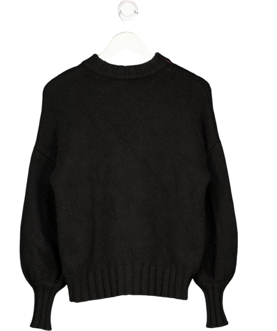 BODEN Black 100% Cashmere Chunky Knit Balloon Sleeve Jumper UK 6