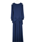 MESHKI Blue Emory Jersey Cape Maxi Dress - Navy UK S