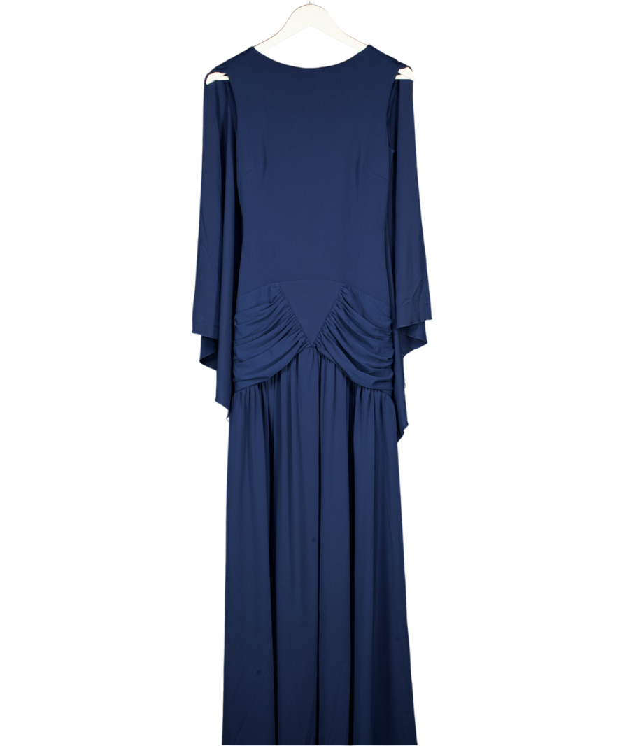 MESHKI Blue Emory Jersey Cape Maxi Dress - Navy UK S