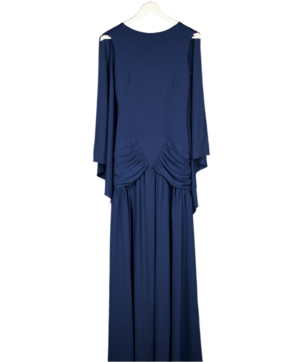 MESHKI Blue Emory Jersey Cape Maxi Dress - Navy UK S