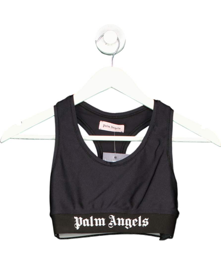 Palm Angels Black Logo Band Crop Top UK S