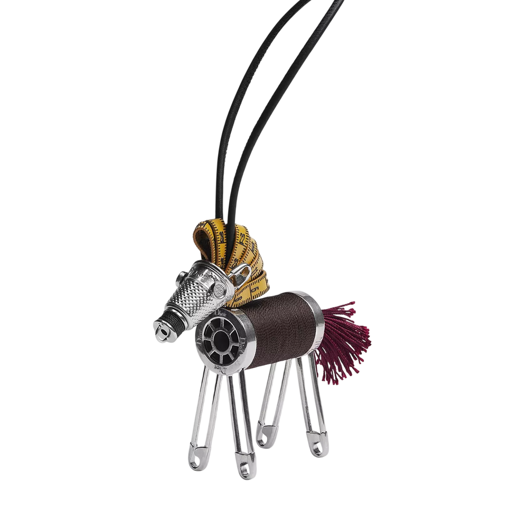 DIOR Black Horse Bag Charm - Smooth Calfskin With Antique Silver-finish Brass