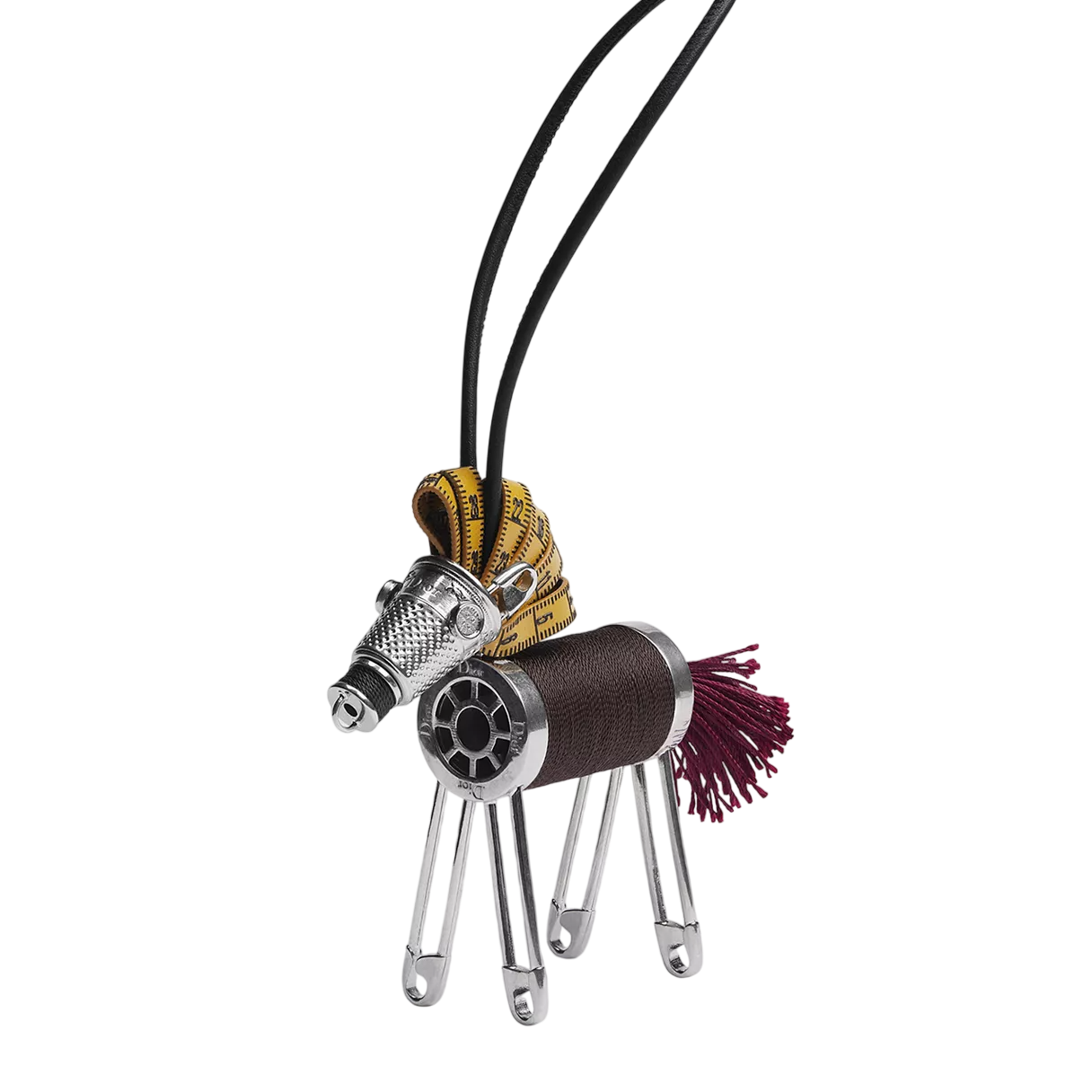DIOR Black Horse Bag Charm - Smooth Calfskin With Antique Silver-finish Brass