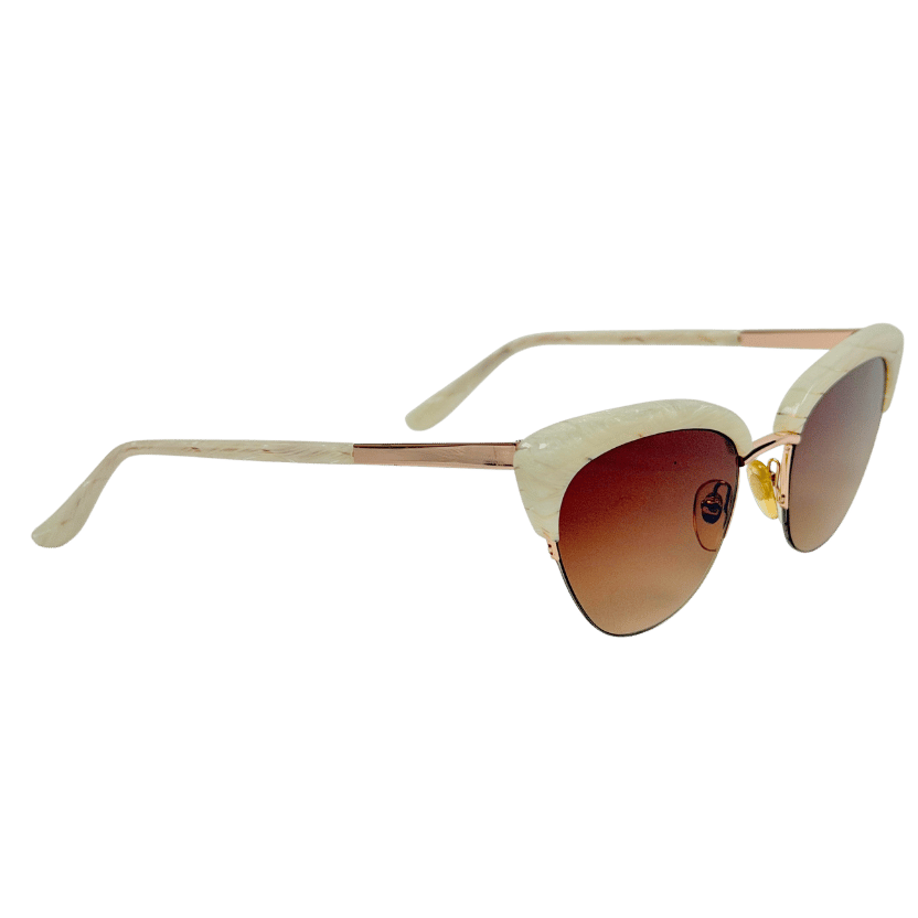 SUNDAY SOMEWHERE Cream & Gold Cat Eye Sunglasses