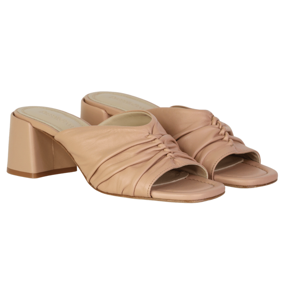 Russell & Bromley Pink Blush Linwood Leather Heeled Mules UK 7 EU 40 👠