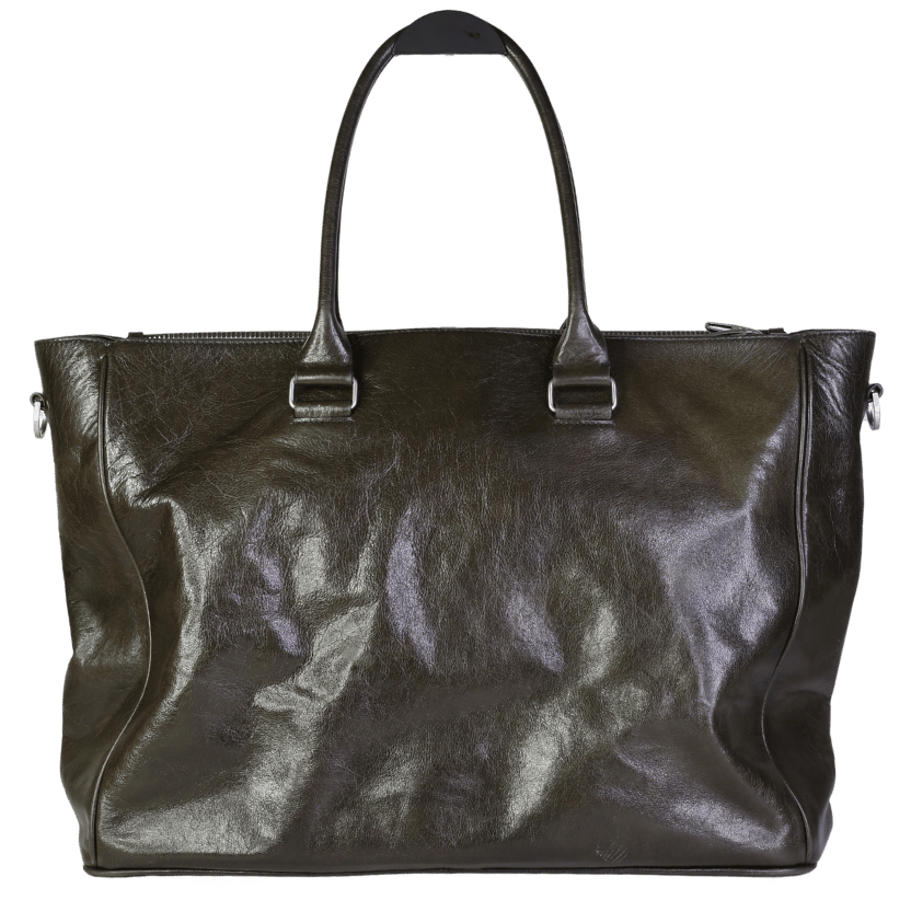 BIMBA Y PALOMO Dark Green Leather Multi Pocket Deail X-large Tote Bag