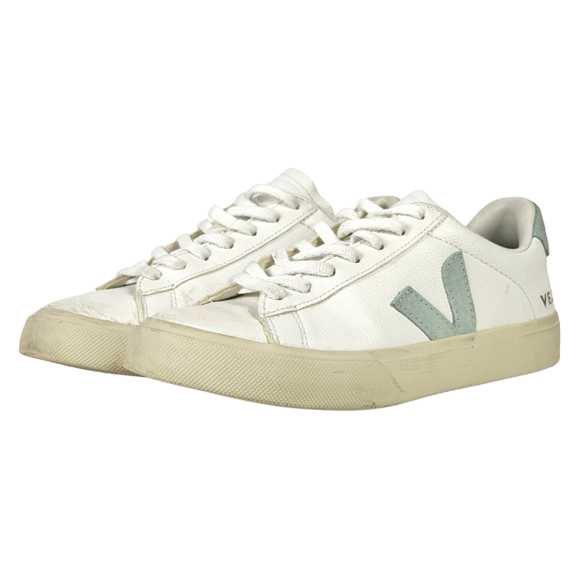 VEJA Campo Matcha Trainers Leather Low Tops White UK 5 EU 38