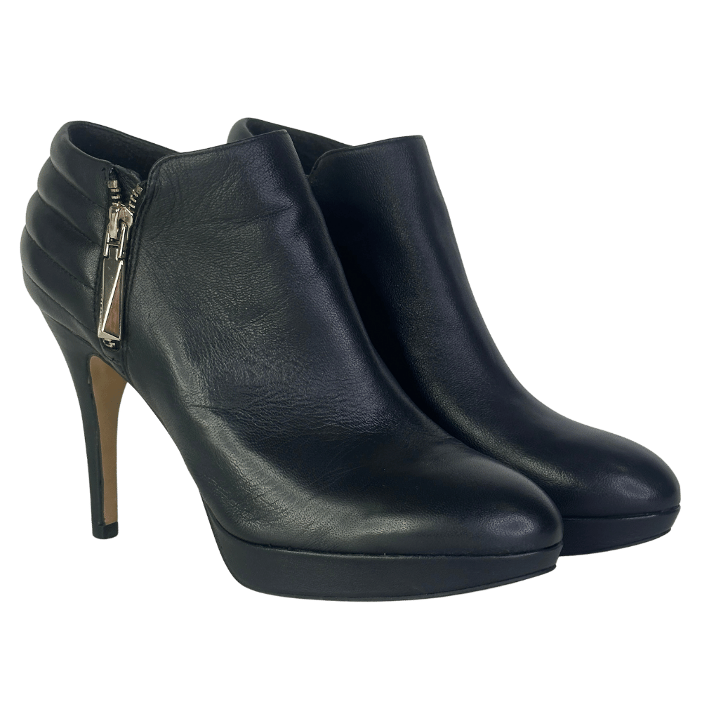 Vince Camuto Black Evania Leather Ankle Boots UK 4 EU 37 👠