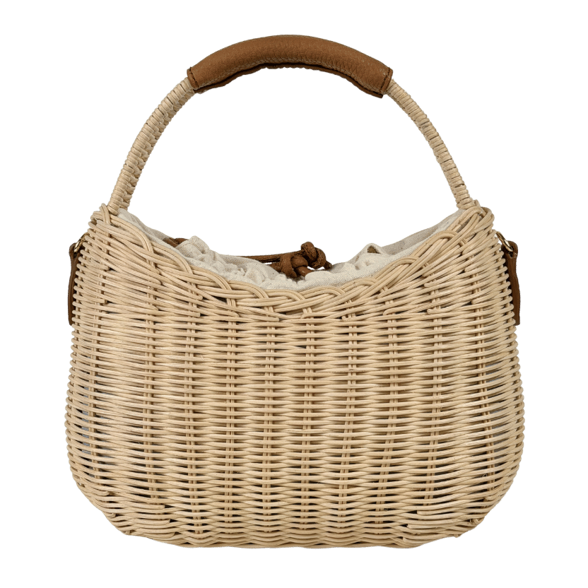 Talbots Beige Wicker Hobo Basket Bag