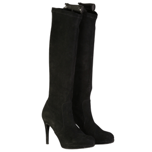 LK Bennett Belle Knee High Boots In Black Suede UK 5 EU 38