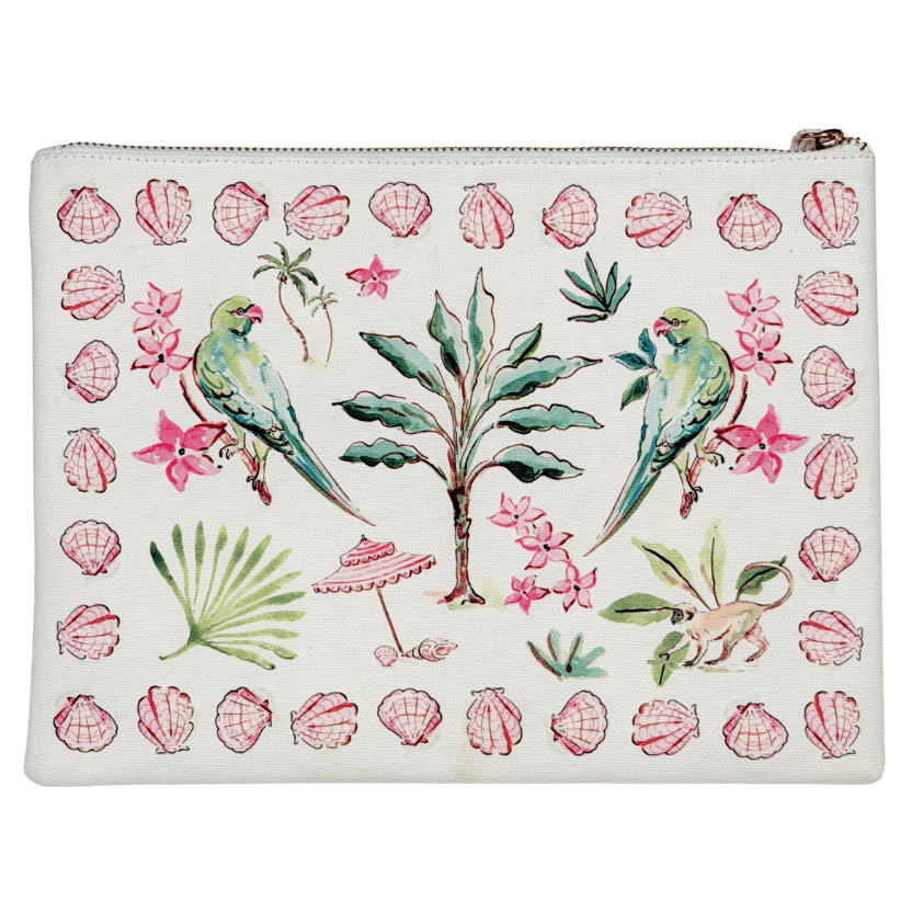 SUZANNAH LONDON White X Susannah Garrod Beach Cotton Pochette Bag Barbados One Size