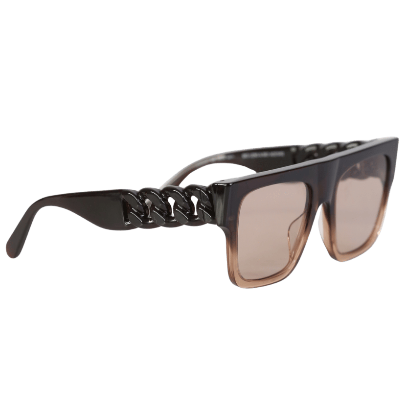 Stella McCartney Sc400531 Black / Brown Ombre Chain Link Arm Sunglasses in Case