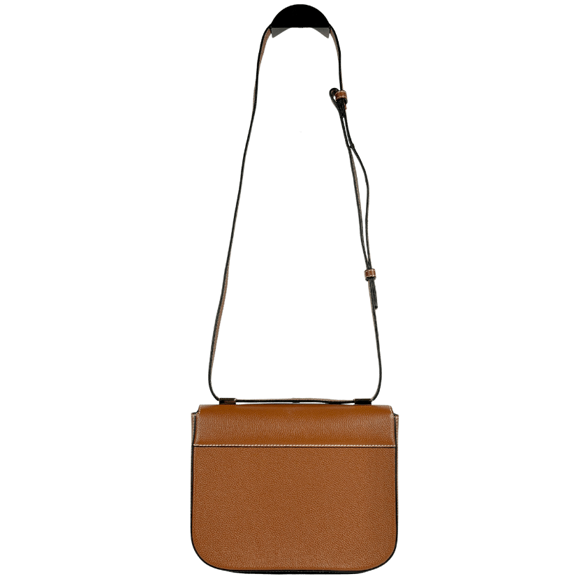 DEMELLIER LONDON The Vancouver Leather Handbag - Tan Brown Small Grain Ecru Stitching