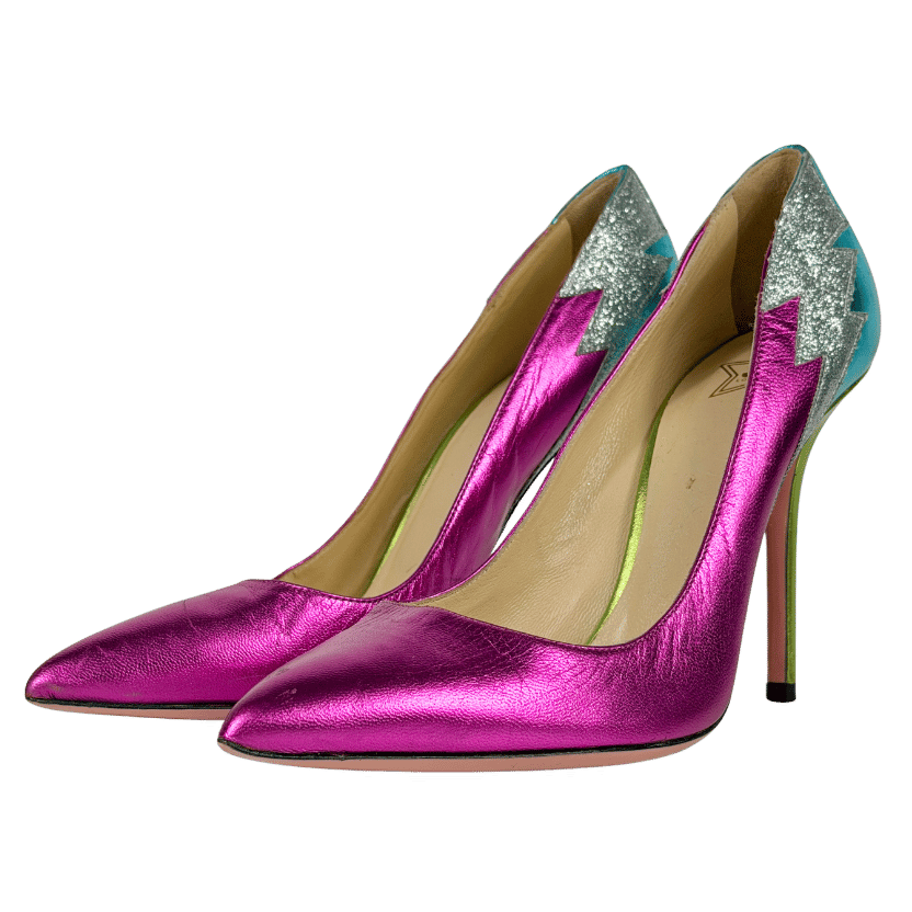 JF LONDON Multicoloured Lightning Strike  Stiletto Heels UK 6 EU 39 👠