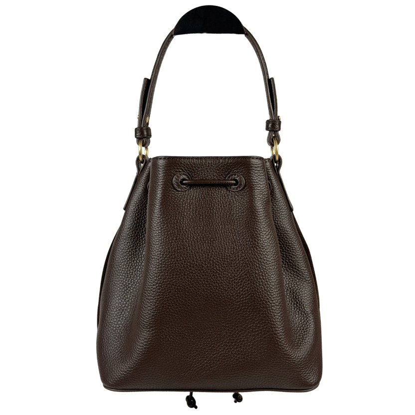 REISS Esther Suede And Leather Bucket Bag In Chocolate Brown