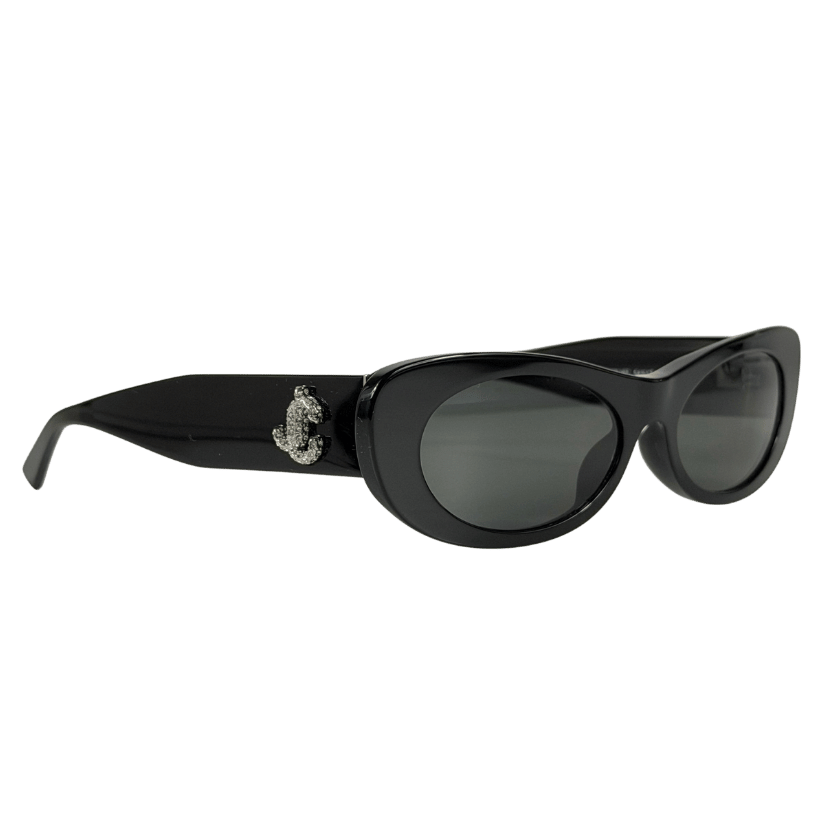 Jimmy Choo Black / Silver Oval Logo Jc5038bu Sunglasses in Case & Box