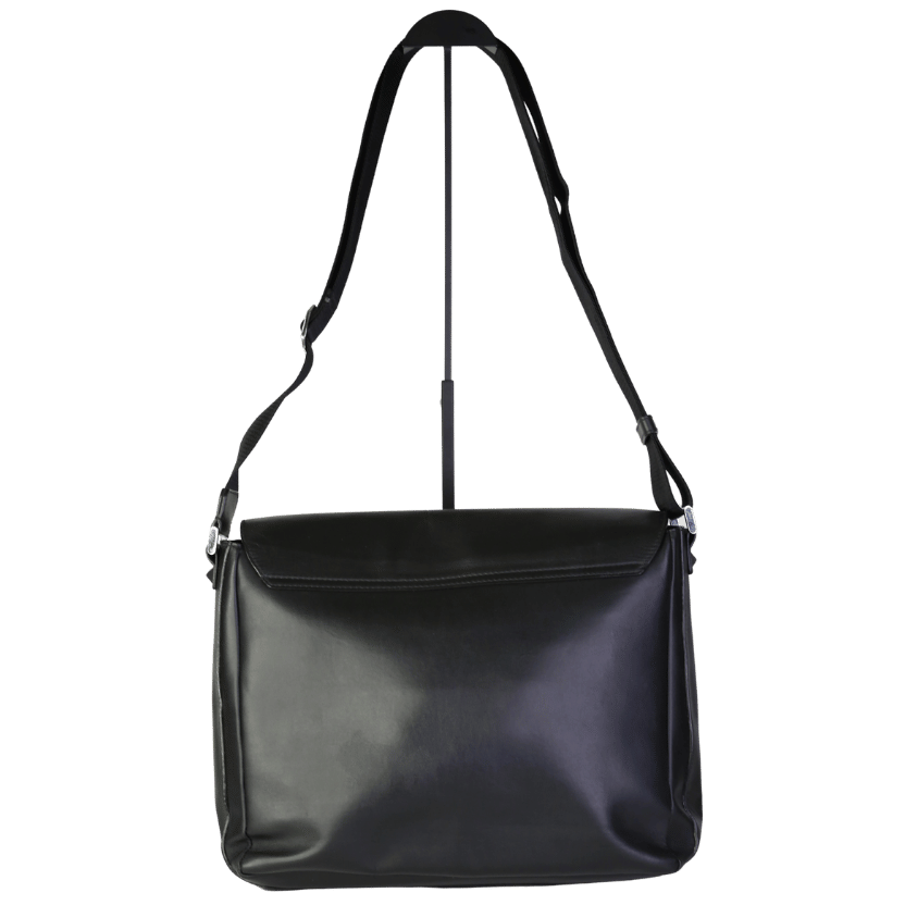 Montblanc Black Leather Urban Spirit Messenger Bag One Size