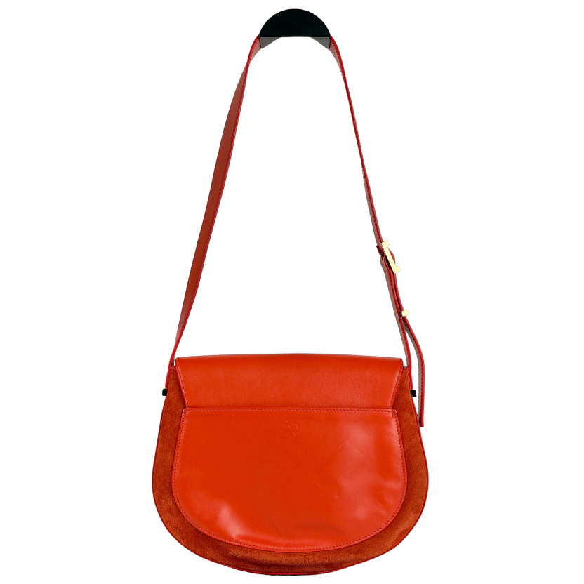 SIRIVANNAVARI Orange Suede & Leather Shoulder Bag
