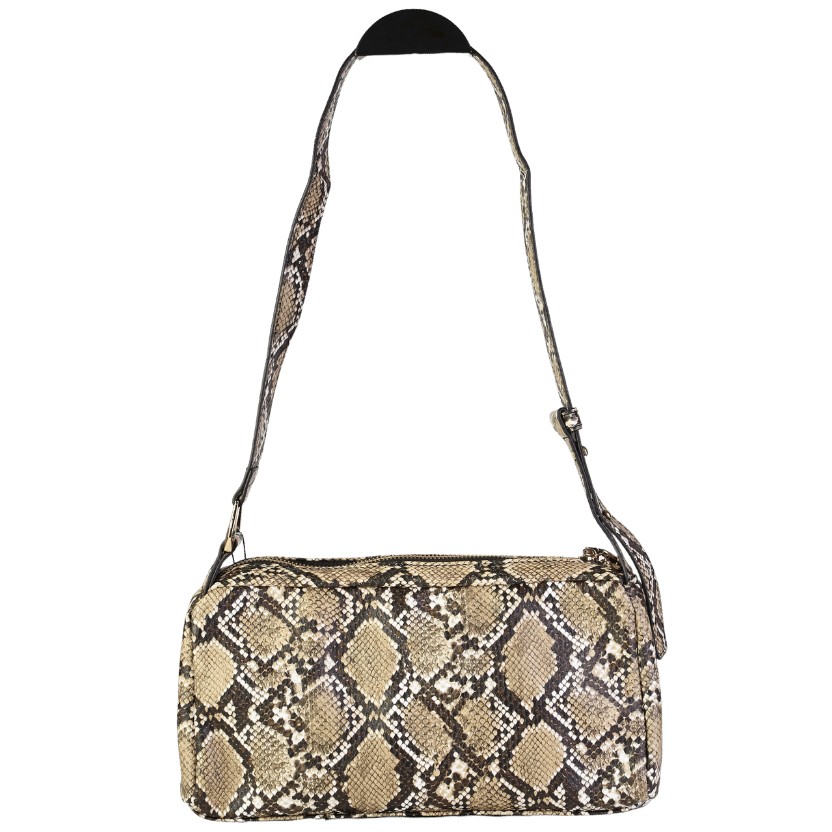 French Connection Cream Snakeskin Handle Baguette Bag One Size