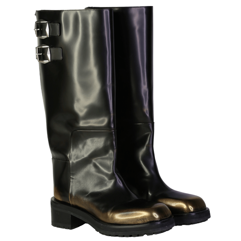 Jimmy Choo Black Brooklyn 50 Leather Knee-high Boots UK 7 EU 40 👠