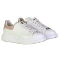 Alexander McQueen White / Pink Logo Print Leather Oversized Trainers UK 5 EU 38 👠