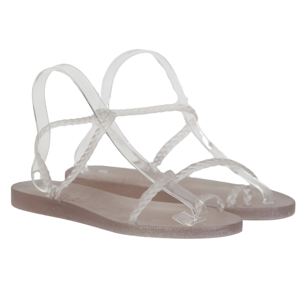 Ancient Greek Sandals Metallic Eleftheria Braided Rubber Sandals UK 4 EU 37 👠