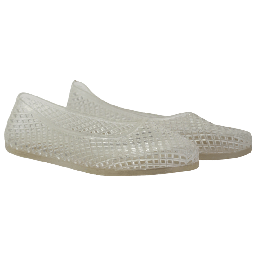 Ancient Greek Sandals White Iro Mesh-textured Pvc Flats UK 5 EU 38 👠